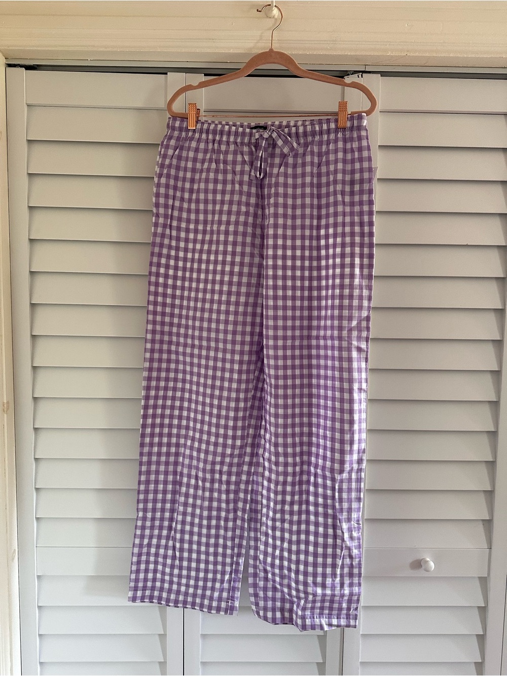 GAP Purple and White Gingham Pajama Pants